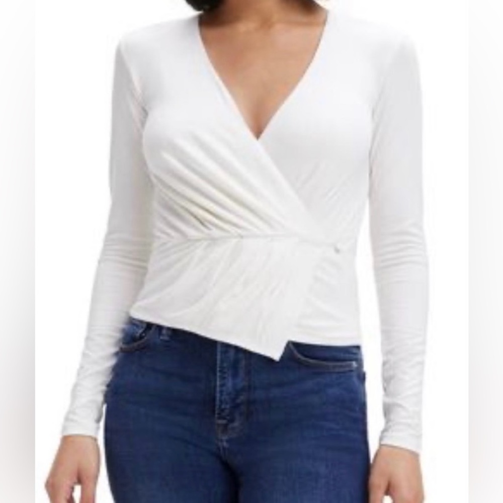 GOOD AMERICAN NWT Long sleeve wrap top Size Small